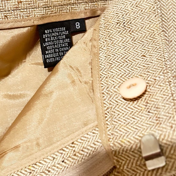 Dana Buchman Women’s Separates Herringbone Tan/Beige Blazer Size10 & Pants Size8 - Picture 12 of 13